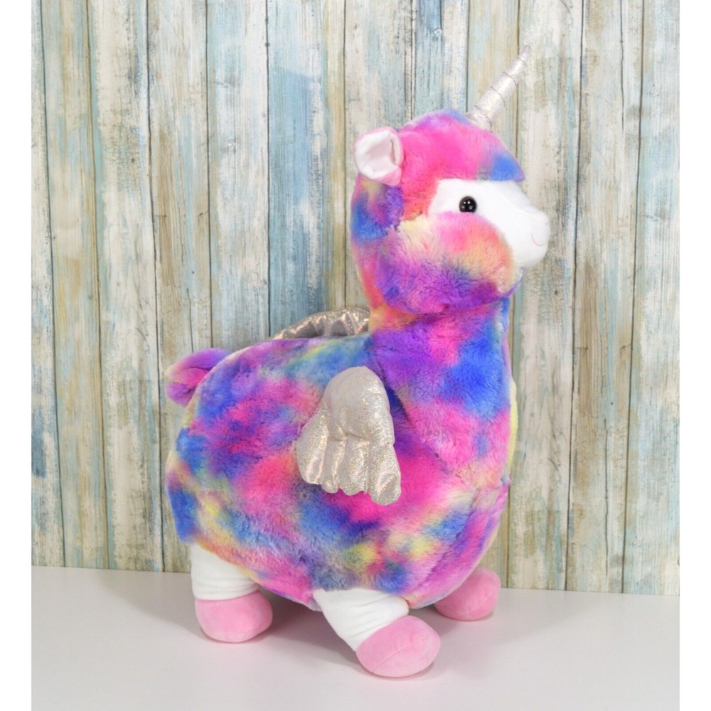 Justice Llama Pegasus Unicorn Plush 24” Rainbow Tie Dye Plush